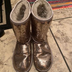 Silver sequence ugg boots